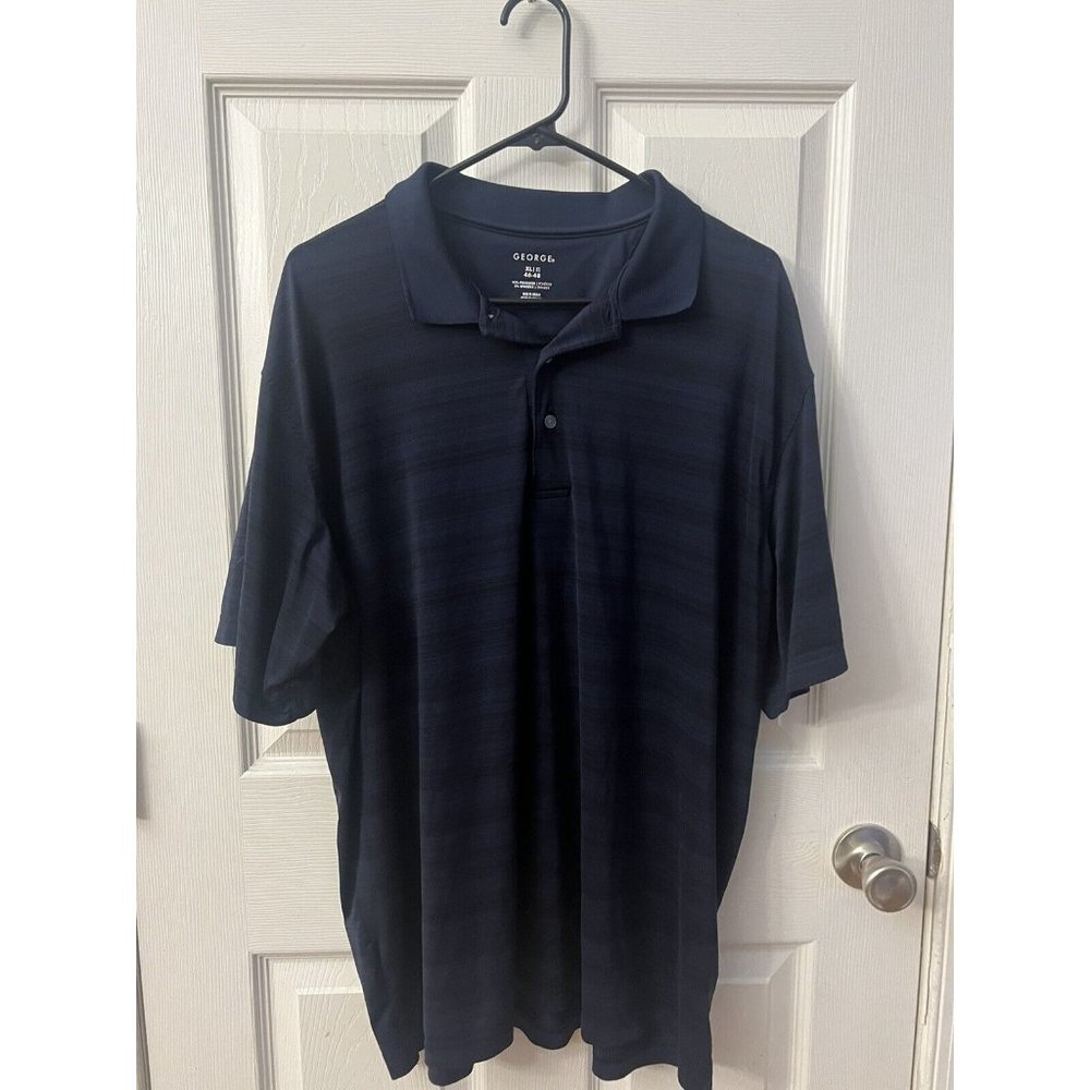 George Polo Shirt‎ Men's Navy Blue Short Sleeves Collared Size XL (46-48)